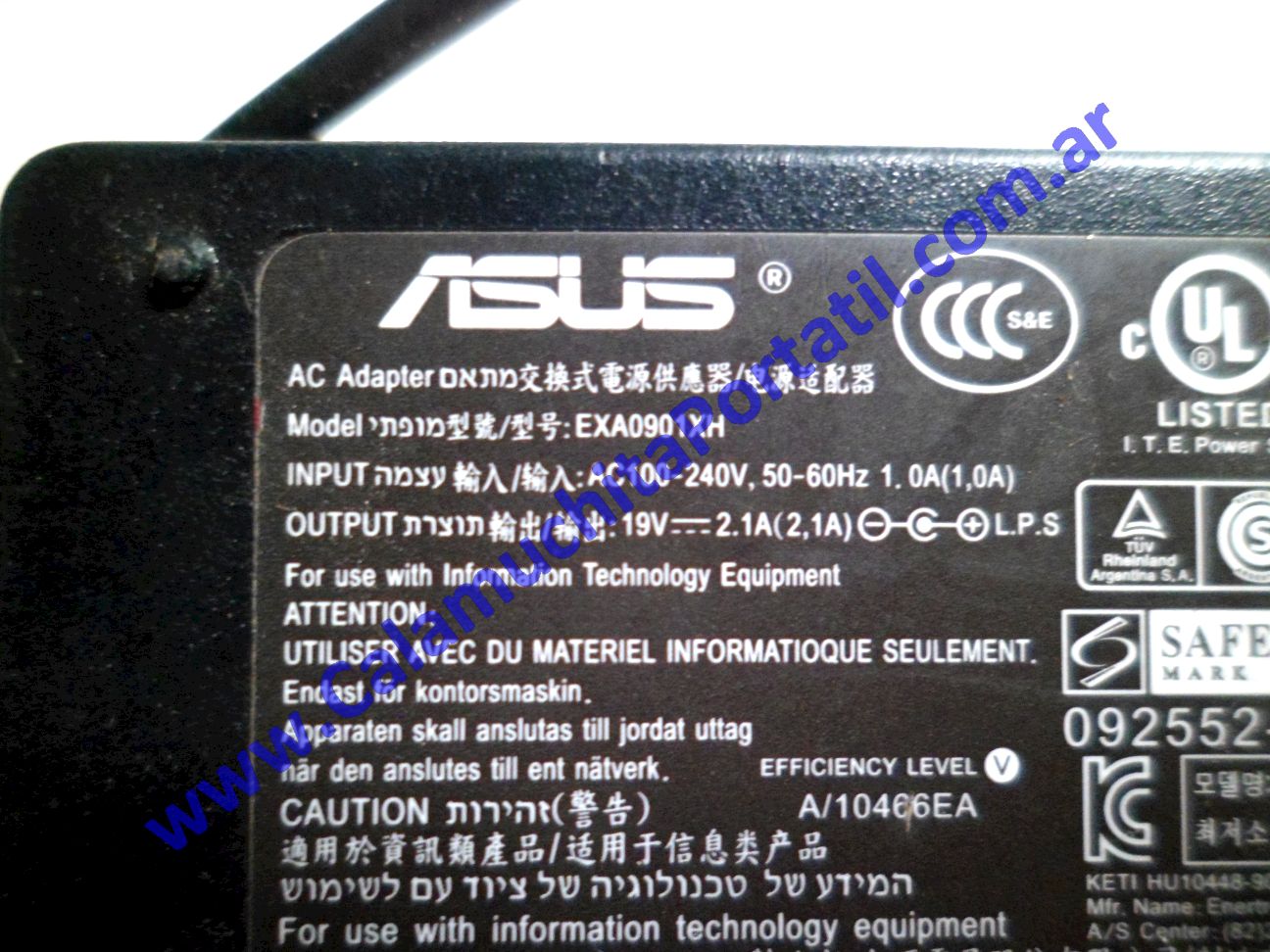 Cargador Asus Eee PC 1005PE ⋆ Calamuchita Portátil Cargador Asus Eee PC 1005PE