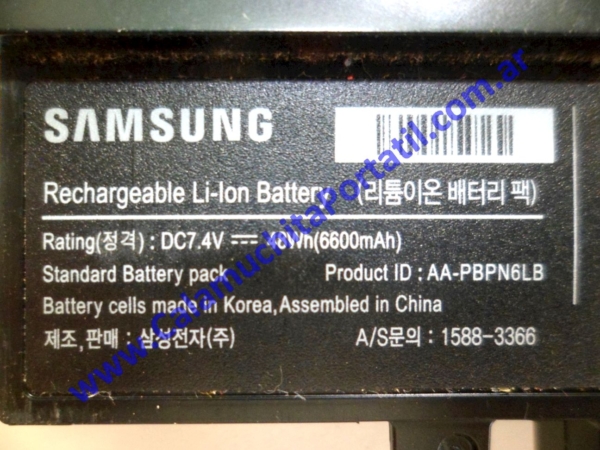 Calamuchita Portátil ⋆ Venta de repuestos de notebooks y netbooks / Compra de equipos ⋆ https://www.calamuchitaportatil.com.ar ⋆ 0186BAA3 ⋆ <span style="color: #0000ff;"><em><strong>Marca: Samsung<br>Modelo/Parte: AA-PBPN6LB / BA43-00294A</strong></em></span>