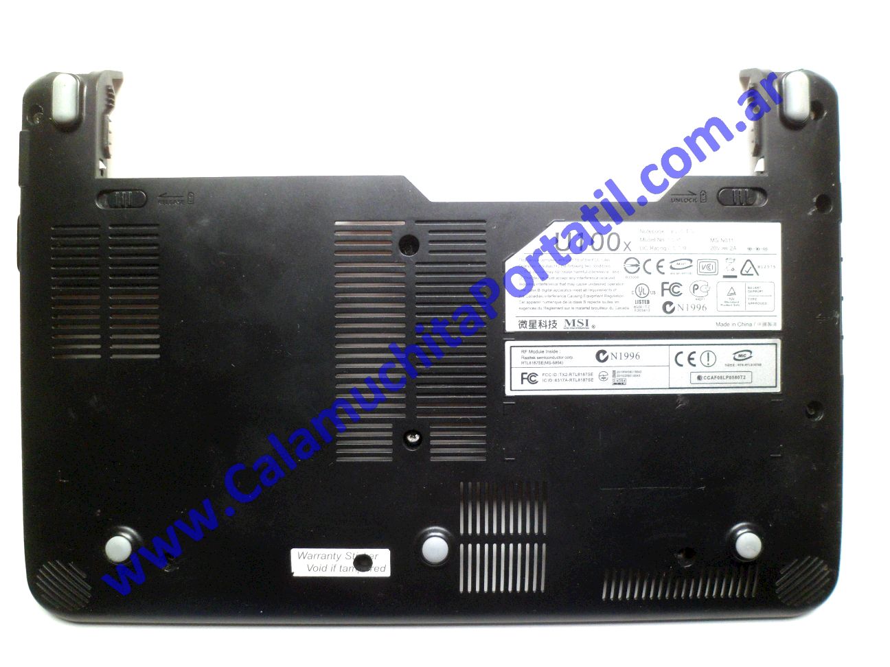 Carcasa Base MSI Wind U100x - MS-N011 ⋆ Calamuchita Portátil Carcasa Base MSI Wind U100x - MS-N011