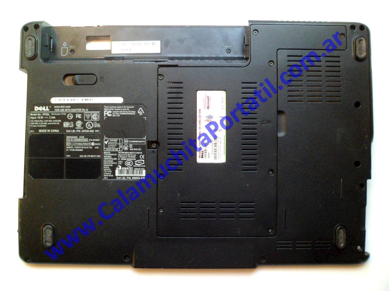 Carcasa Base Dell Inspiron 1525 - PP29L ⋆ Calamuchita Portátil Carcasa Base Dell Inspiron 1525 - PP29L