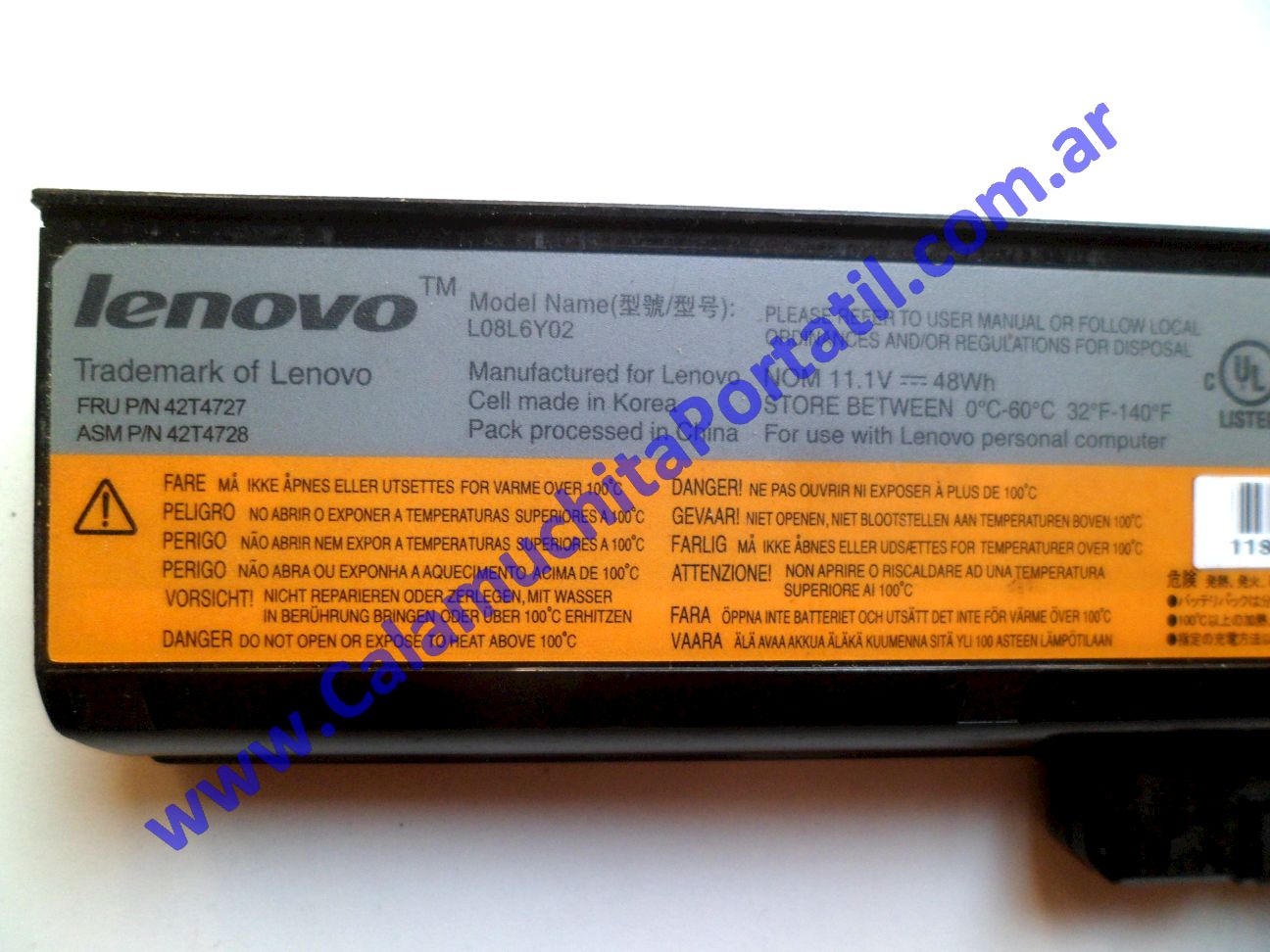 Batería Lenovo G450 - 2949 ⋆ Calamuchita Portátil Batería Lenovo G450 - 2949