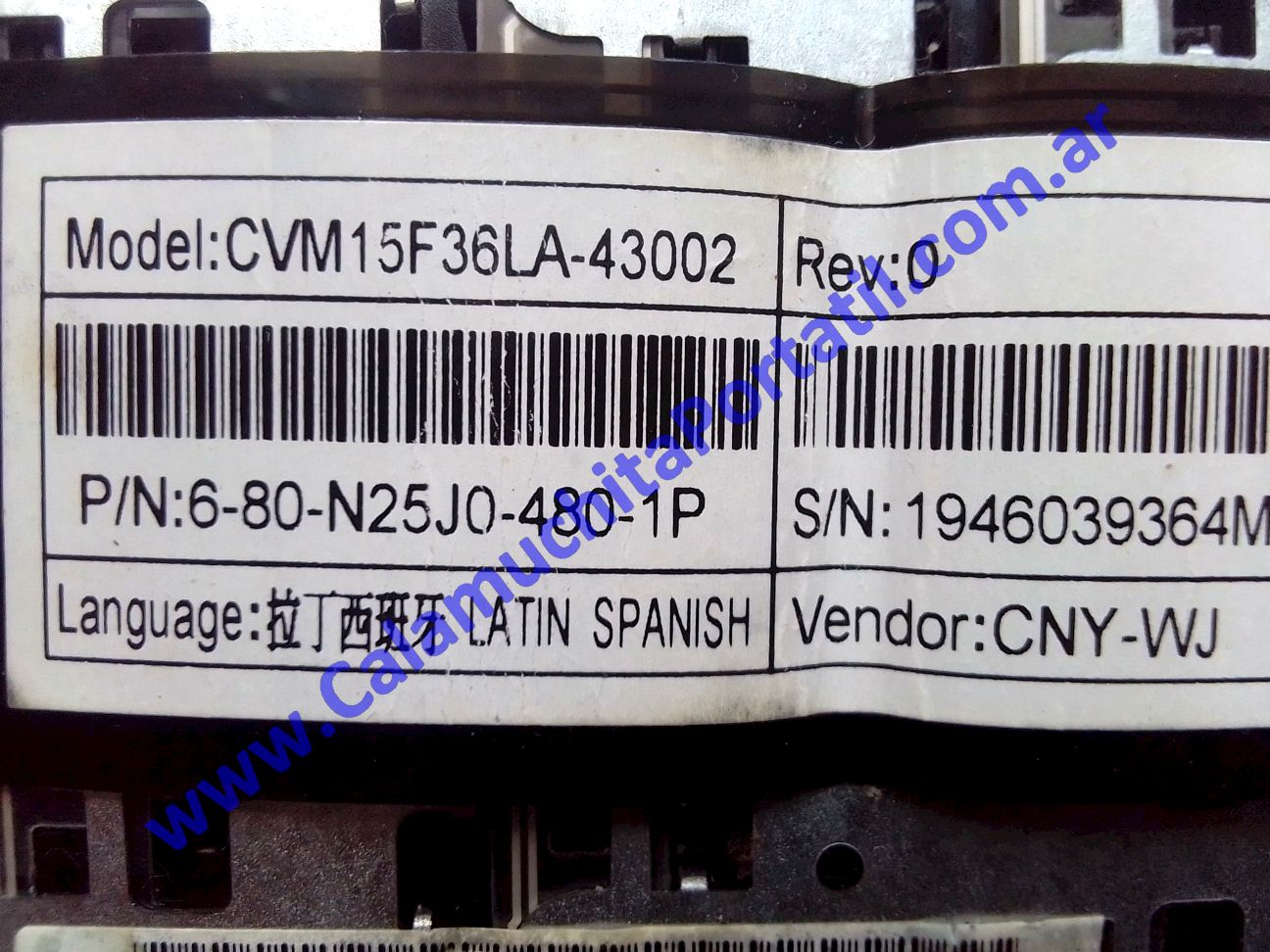Teclado Vaio VJF155F11UAR ⋆ Calamuchita Portátil Teclado Vaio VJF155F11UAR