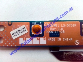Calamuchita Portátil ⋆ Venta de repuestos de notebooks y netbooks / Compra de equipos ⋆ https://www.calamuchitaportatil.com.ar ⋆ 0900PEN3 ⋆ <span style="color: #00ccff;"><em><strong>Modelo/Parte: NIWE1 LS-5751P Rev:1.0 / 455NA238L01B2</strong></em></span>