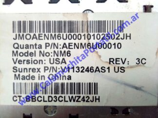 Calamuchita Portátil ⋆ Venta de repuestos de notebooks y netbooks / Compra de equipos ⋆ https://www.calamuchitaportatil.com.ar ⋆ 0927KBA3 ⋆ <span style="color: #00ccff;"><em><strong>Modelo/Parte: NM6 / AENM6U00010 / V113246AS1 / 588115-001</strong></em></span>